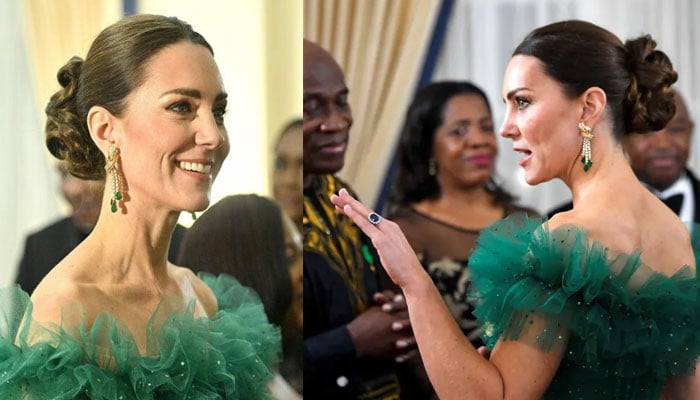 Kate Middleton wears Queen diamonds to dazzle at Jamaica dinner