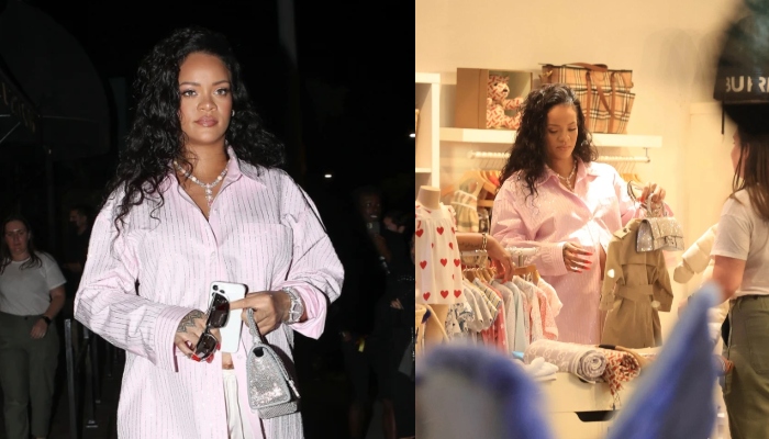 Pregnant Rihanna conceals her baby bump in a white tracksuit as she steps  out in Paris