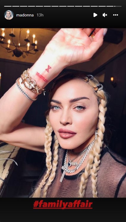 Madonna honours her mother with new ink while her son opts for a matching ‘tree of life’ tattoo