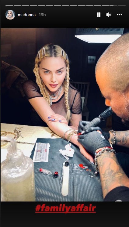 Madonna honours her mother with new ink while her son opts for a matching ‘tree of life’ tattoo