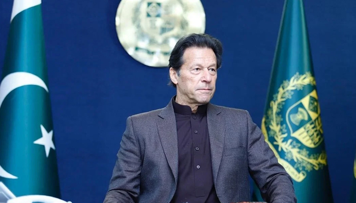 Prime Minister Imran Khan gestures while speaking to the nation in this undated photo. — Instagram/@imrankhan.pti