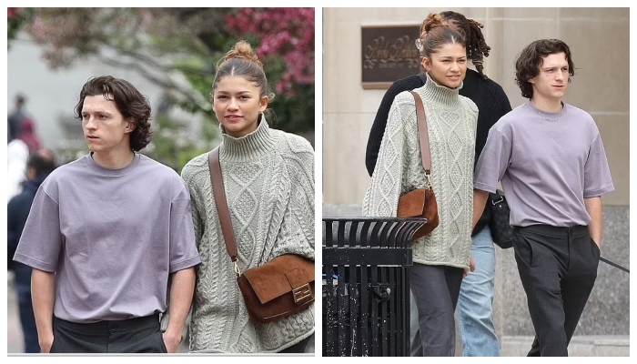 Zendaya and boyfriend Tom Holland hold hands during sightseeing outing in  Boston