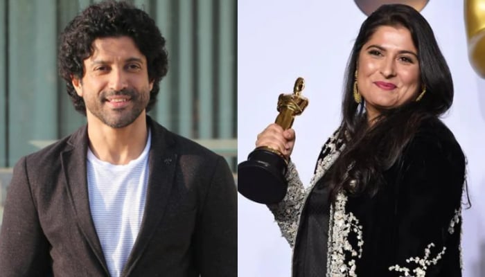 Farhan Akhtar on Tuesday gave a shout out to Pakistani ace director Sharmeen Obaid-Chinoy