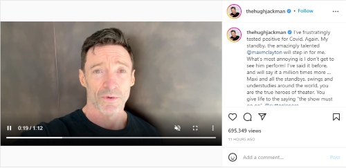 Hugh Jackman tests positive for COVID-19 after attending 2022 Tony Awards