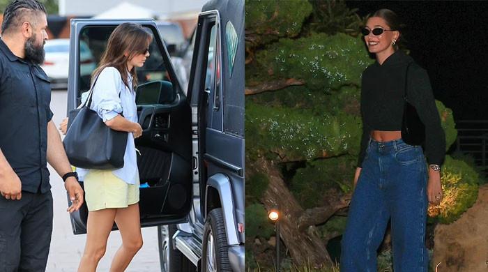 Kendall Jenner cuts casual figure as she joins Hailey Bieber, Justine Skye