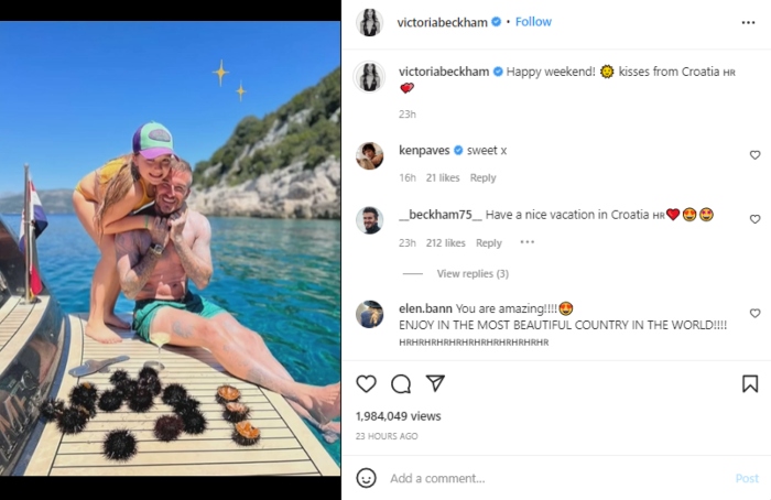 Victoria Beckham posts cute snap of David, daughter Harper from Croatian getaway