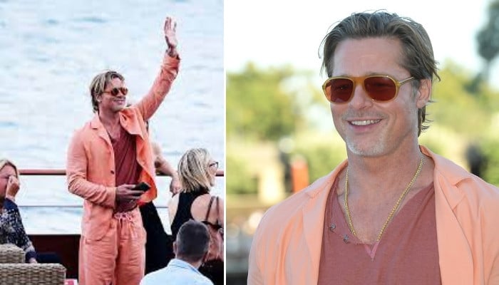 brad pitt orange sunglasses