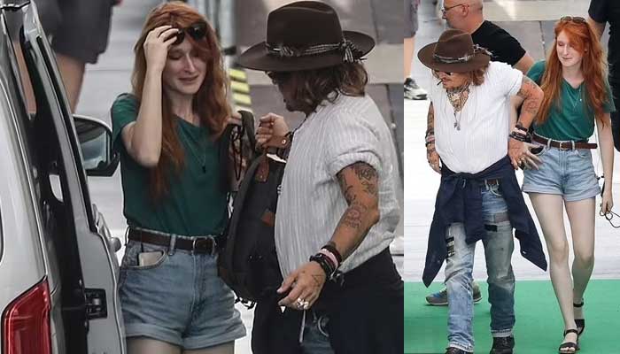 Johnny Depp seems unfit with his red-haired French teacher during outing in Italy