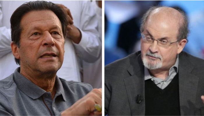 PTI Chairman Imran Khan (left) and Salman Rushdie. — AFP/File