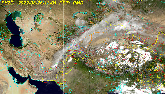 Latest satellite image provided by Pakistan Meteorological Department (PMD).