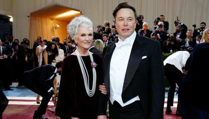 Maye Musk (L) with son Elon Musk. — Twitter/File