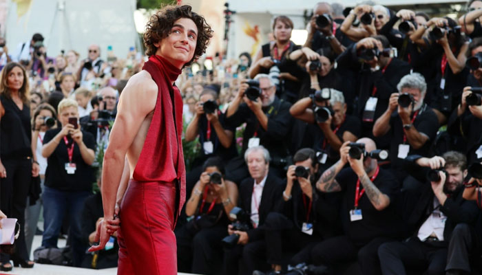 Timothee Chalamet makes bold statement in blood-red backless look at Venice  Film Festival