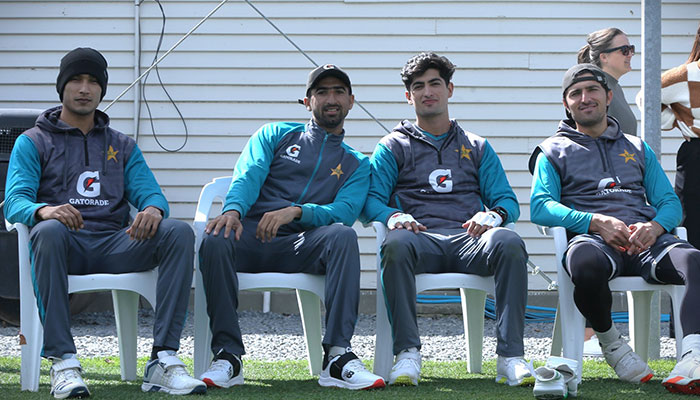 (From left to right) Pakistan bowlers Mohammad Hasnain, Shahnawaz Dahani, Naseem Shah and Mohammad Wasim Jr spending leisure time in Christchurch. — PCB/File