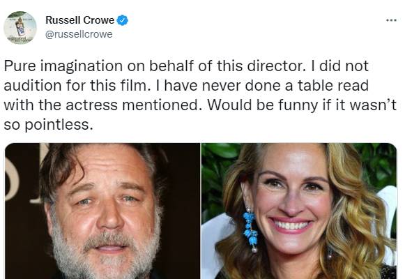 Russell Crowe’s strong reaction over My Best Friend’s Wedding audition claim with Julia Roberts