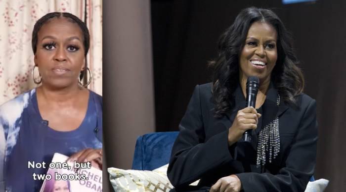 Michelle Obama ‘all smiles’ as she unveils first batch of her new book ...