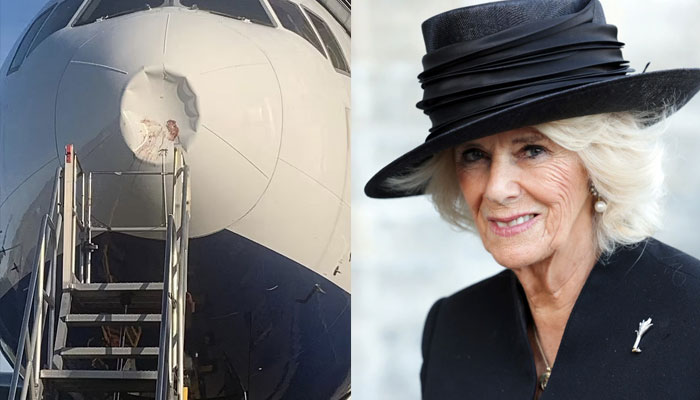 Queen Consort Camilla plane suffers massive nose damage