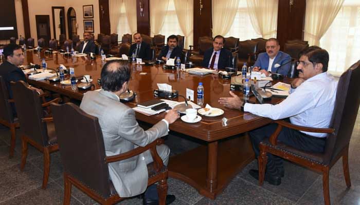 Sindh Chief Minister Syed Murad Ali Shah presides over the provincial cabinet meeting at the CM House. — Sindh CM House/Twitter