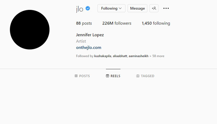 Jennifer Lopez removes Instagram posts as her social media profile pictures go black