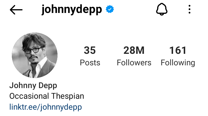 Johnny Depp reaches 28 million followers on Instagram