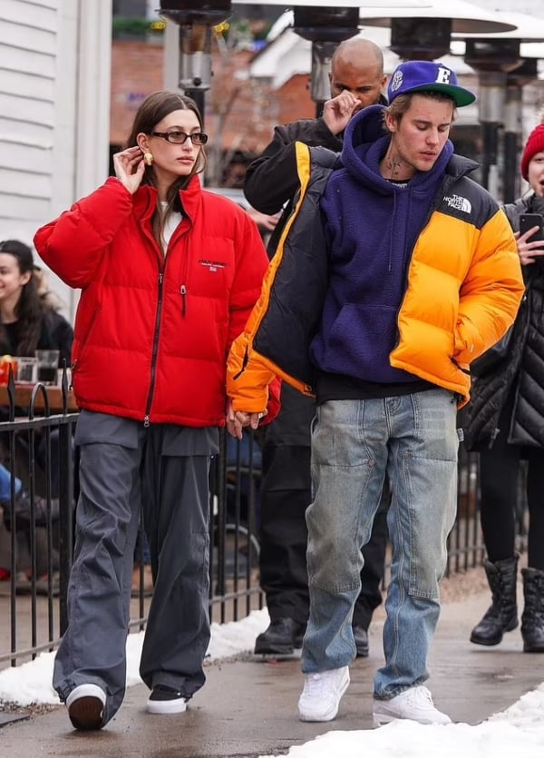 Hailey Bieber and husband Justin head for a New Years Day lunch in Aspen