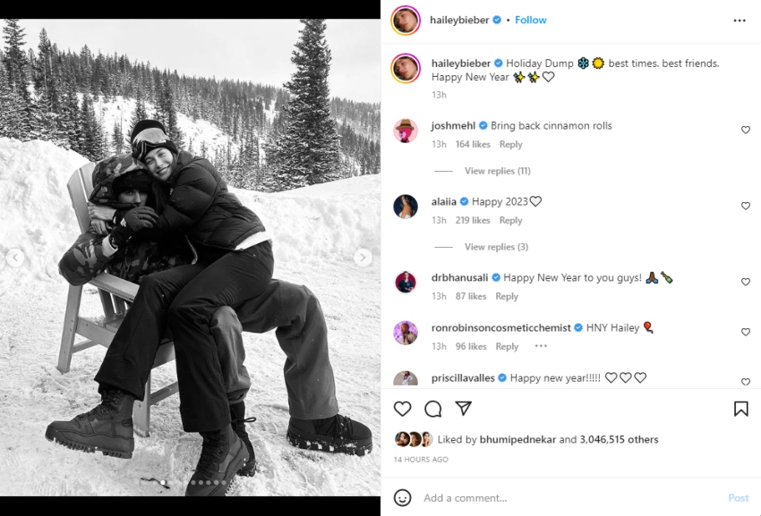 Hailey Bieber shares glimpse of lovely New Year holiday with Justin Bieber