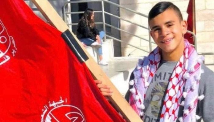 The health ministry announced the death of the child Adam Essam Shaker Ayyad, 15, with a bullet in the chest fired by the occupation soldiers. Twitter/@hitham_abuhaifa