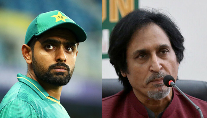 National teams Skipper Babar Azam (left) and Former PCB chairman Ramiz Raja. — AFP/File