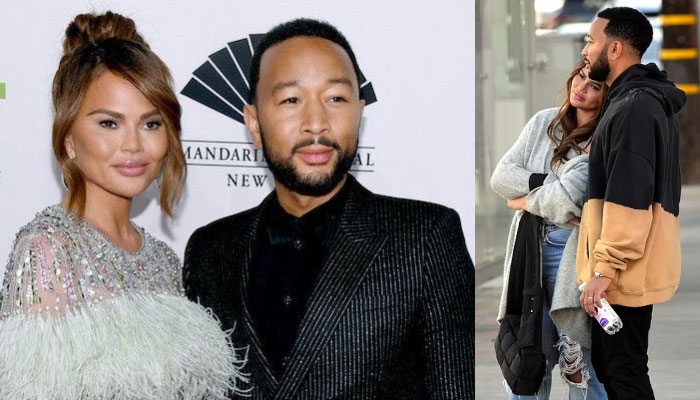 Chrissy Teigen and John Legend cosy up on a romantic stroll after Grammys and daughters birth