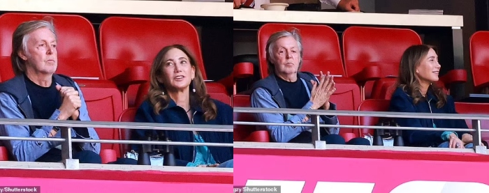 The Beatles legend Sir Paul McCartney and wife spotted at the star-studded Super Bowl