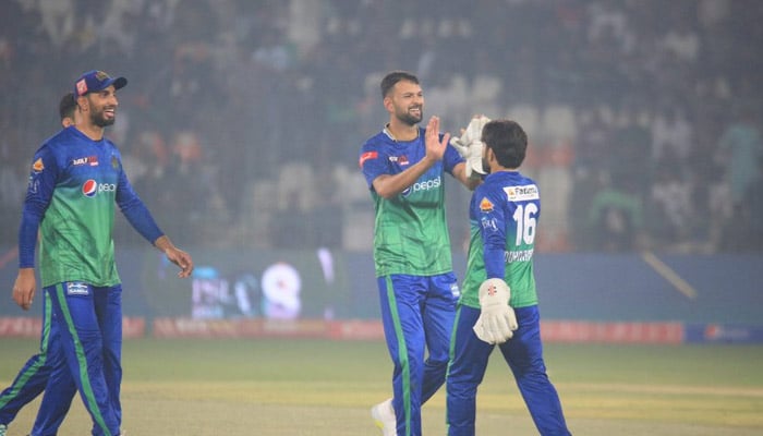 Multan Sultans celebrate during the match in Multan on February 17, 2023. — PSL