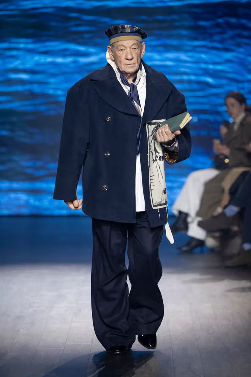 Ian McKellen struts the London Fashion Week runway in a surprise appearance