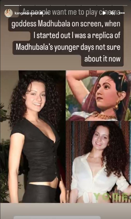 Kangana Ranaut calls herself replica of Madhubala