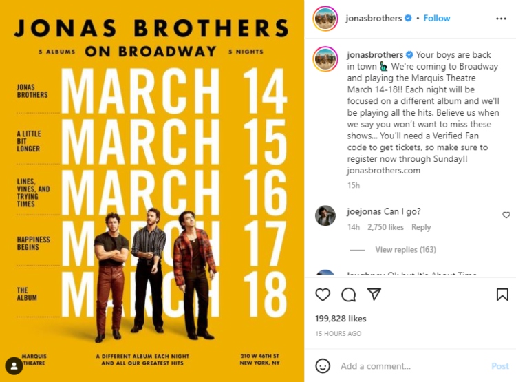 Jonas Brothers announce 5-night shows at Broadway, ‘well be playing all hits’