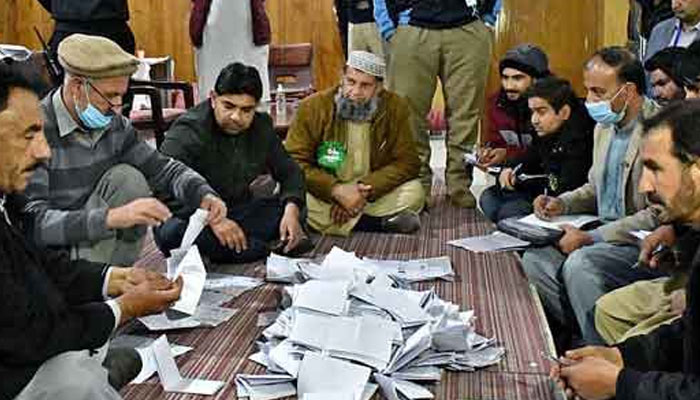 In this file photo, officials of Gilgit-Baltistans election commission are counting votes. — APP