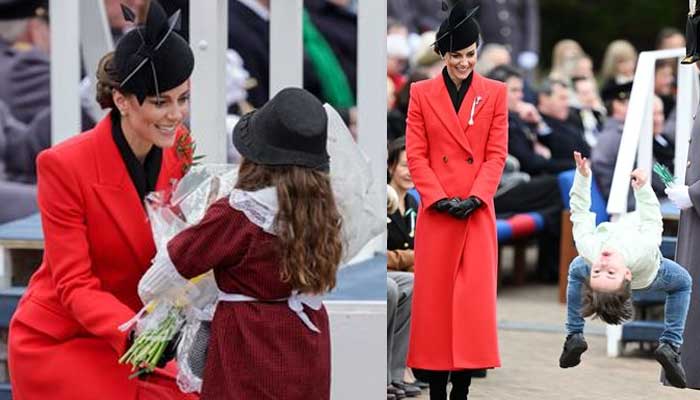 Kate Middleton dazzles in red as she shuns Harry and Meghans Frogmore eviction drama