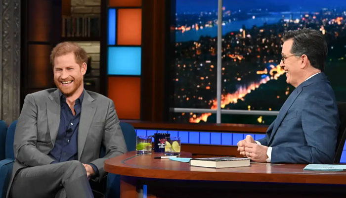 Prince Harry’s lighthearted moment during intense interview with Stephen Colbert unveiled