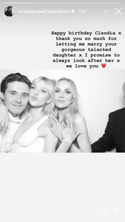 Brooklyn Beckham sweetly thanks mother-in-law Claudia Peltz for ‘letting him marry’ Nicola