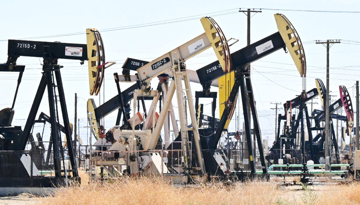 This picture shows oil pumpjacks along a section of Highway 33 known as the Petroleum Highway north of McKittrick in Kern County, California. — AFP/File