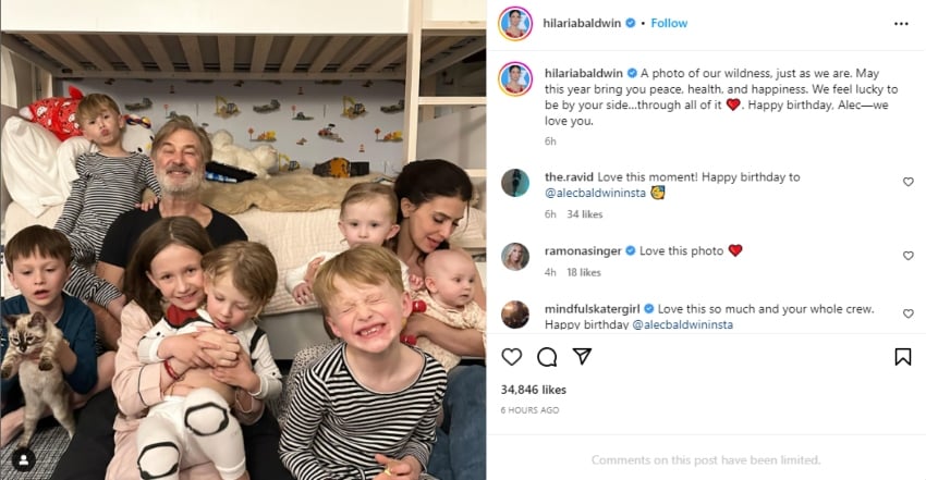 Hilaria Baldwin drops adorable family snap as she celebrates Alec Baldwin’s birthday