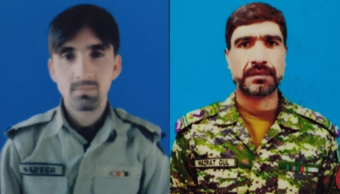 Sepoy Nazir Ullah Mehsud (L) and Naib Subedar Hazrat Gul. — ISPR