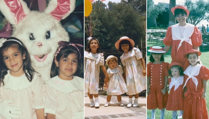 Kris Jenner drops throwback family snaps ahead of Easter in perfectly coordinated outfits