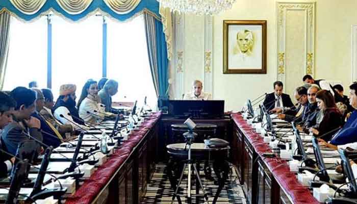 Prime Minister Shehbaz Sharif chairs a cabinet meeting in Islamabad on Tuesday in this undated photo. — APP/File