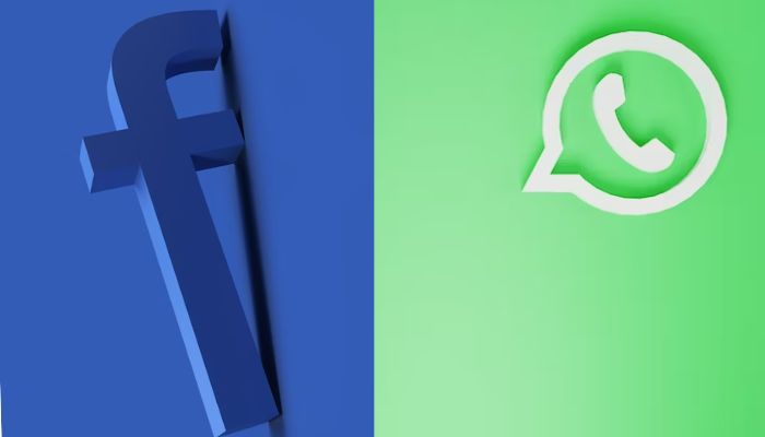 The image shows Facebook logo (l) and WhatsApp logo (r).— Unsplash