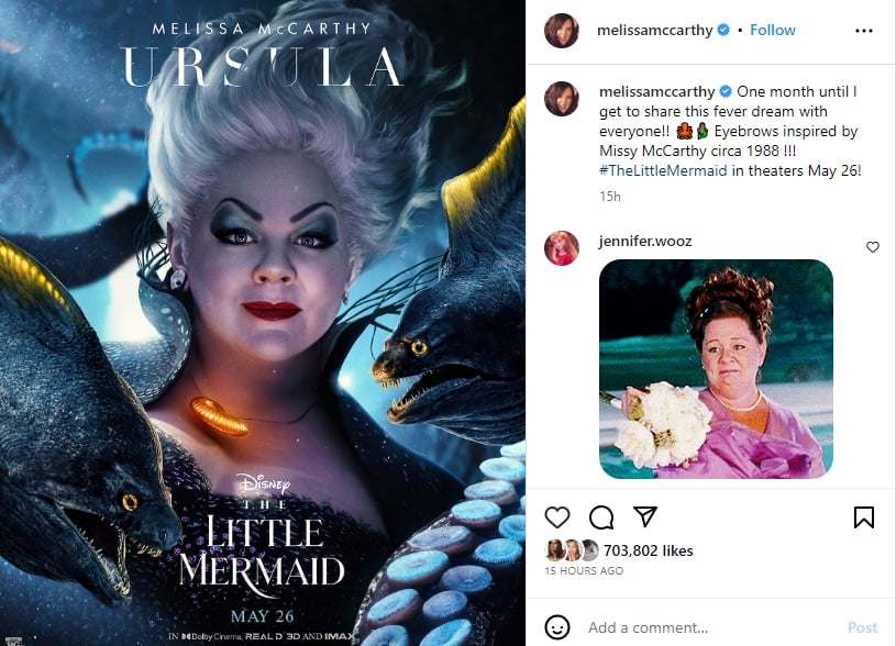 Melissa McCarthy gives fans detailed look at Ursula in new ‘Little Mermaid’ poster