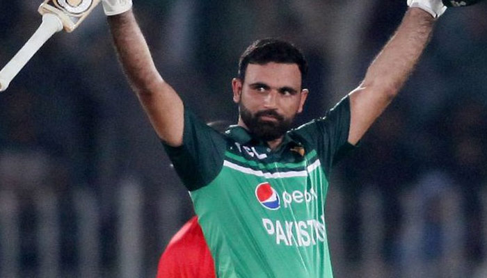 Pakistans Fakhar Zaman during the second one-day international (ODI) cricket match between Pakistan and New Zealand at the Rawalpindi Cricket Stadium in Rawalpindi on April 29, 2023. — AFP