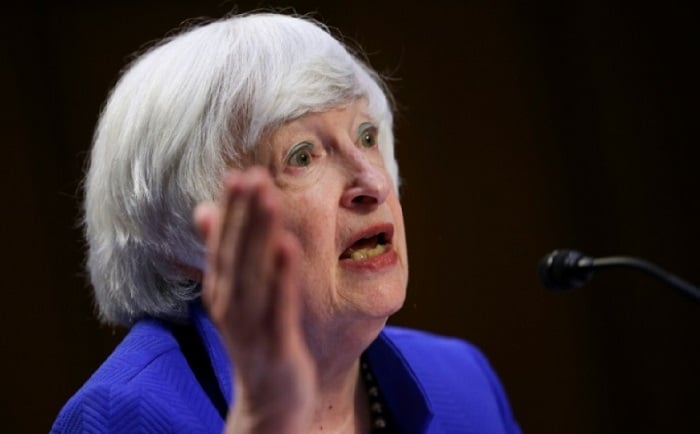 Former Federal Reserve Chairman Janet Yellen speaks during a hearing of the Joint Economic Committee. — AFP/File