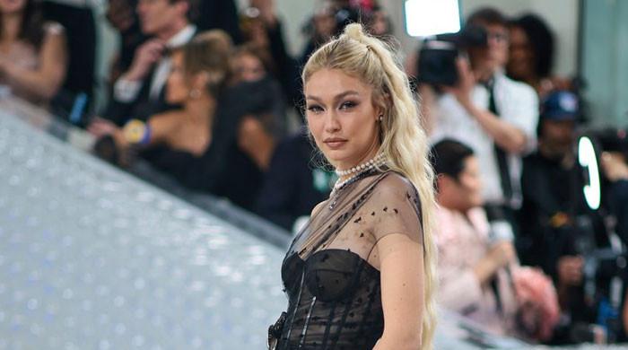 Gigi Hadid dons strapless corset at Met Gala 2023