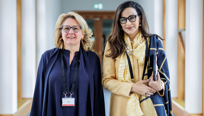 Climate Change Minister Sherry Rehman is pictured with German Minister Svenja Schulze in Berlin Germany. — Twitter/@BMZ_Bund