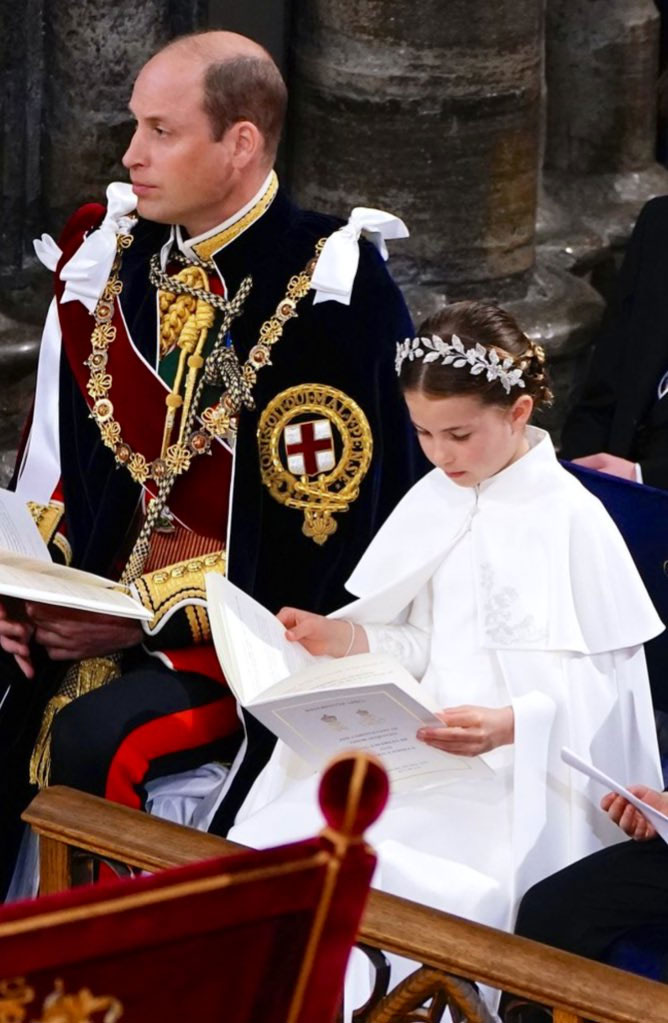 Pic: Charlotte sneaks in rare moment with dad Prince William amid Coronation