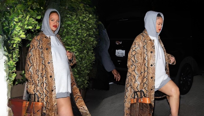 Rihanna flaunts her blooming baby bump as she heads to dinner